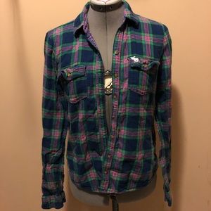Abercrombie and Fitch Plaid Button-Up Shirt M